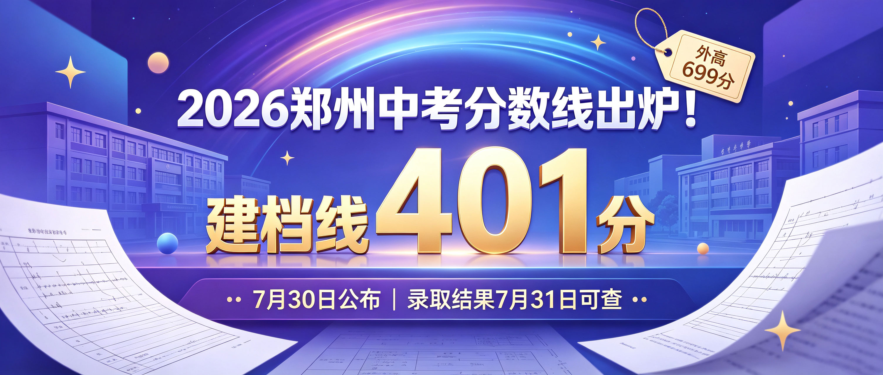 最新！2026 郑州公办高中录取分数线出炉！高中建档线同时公布创新低！