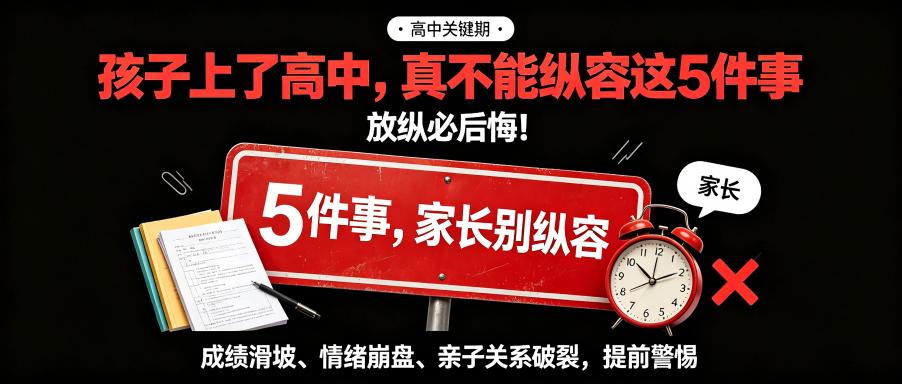 孩子上了高中，真不能纵容这5件事，放纵必后悔！
