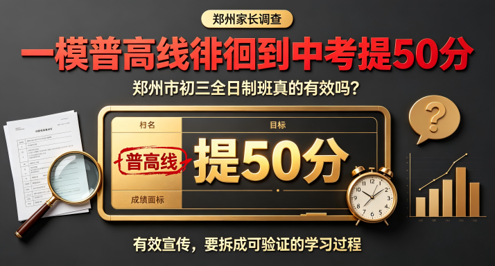 一模普高线徘徊到中考提50分，郑州市初三全日制班真的有效吗？