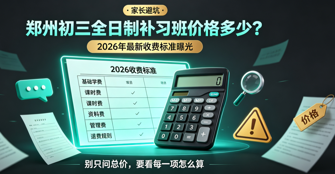 郑州初三全日制补习班价格多少？2026年最新收费标准曝光