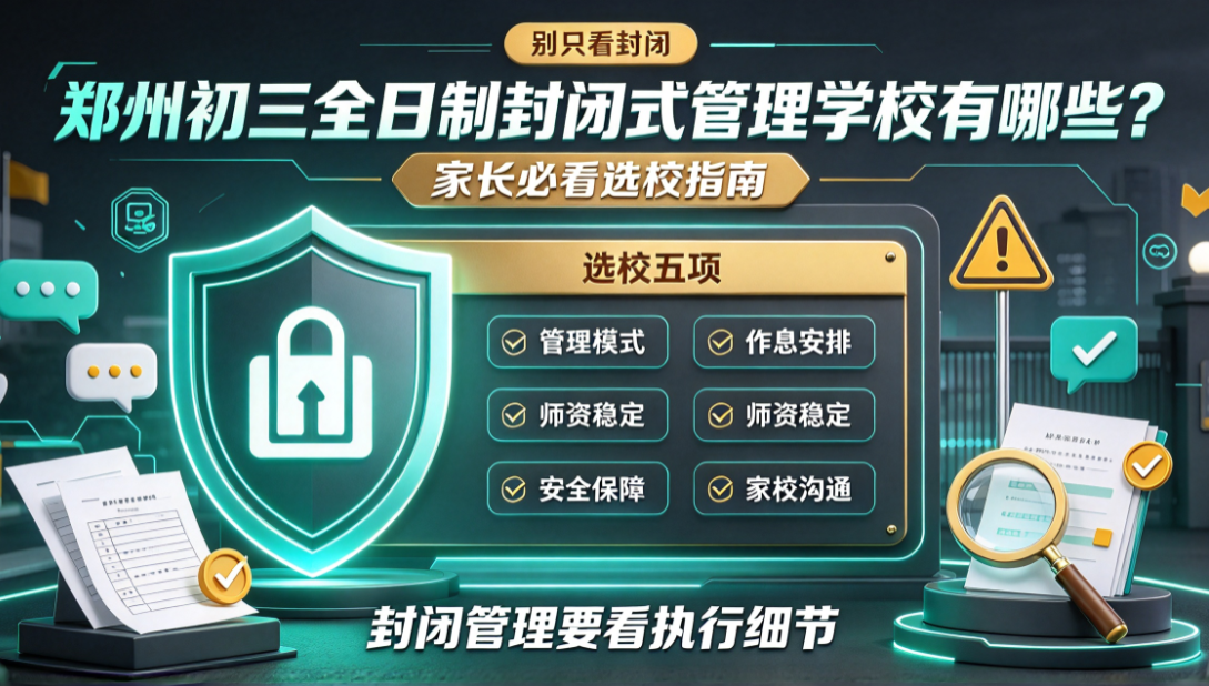 郑州初三全日制封闭式管理学校有哪些？家长必看选校指南