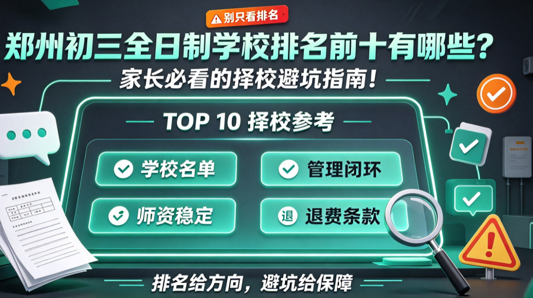 郑州初三全日制学校排名前十有哪些？家长必看的择校避坑指南!