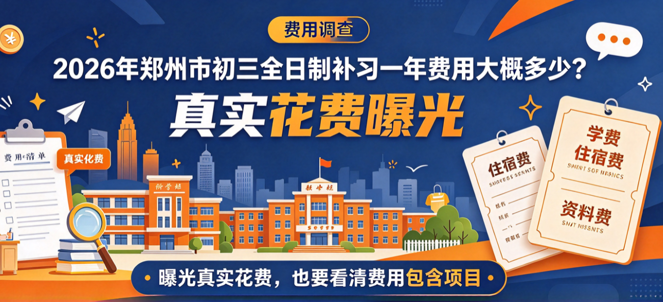 2026年郑州市初三全日制补习一年费用大概多少？真实花费曝光
