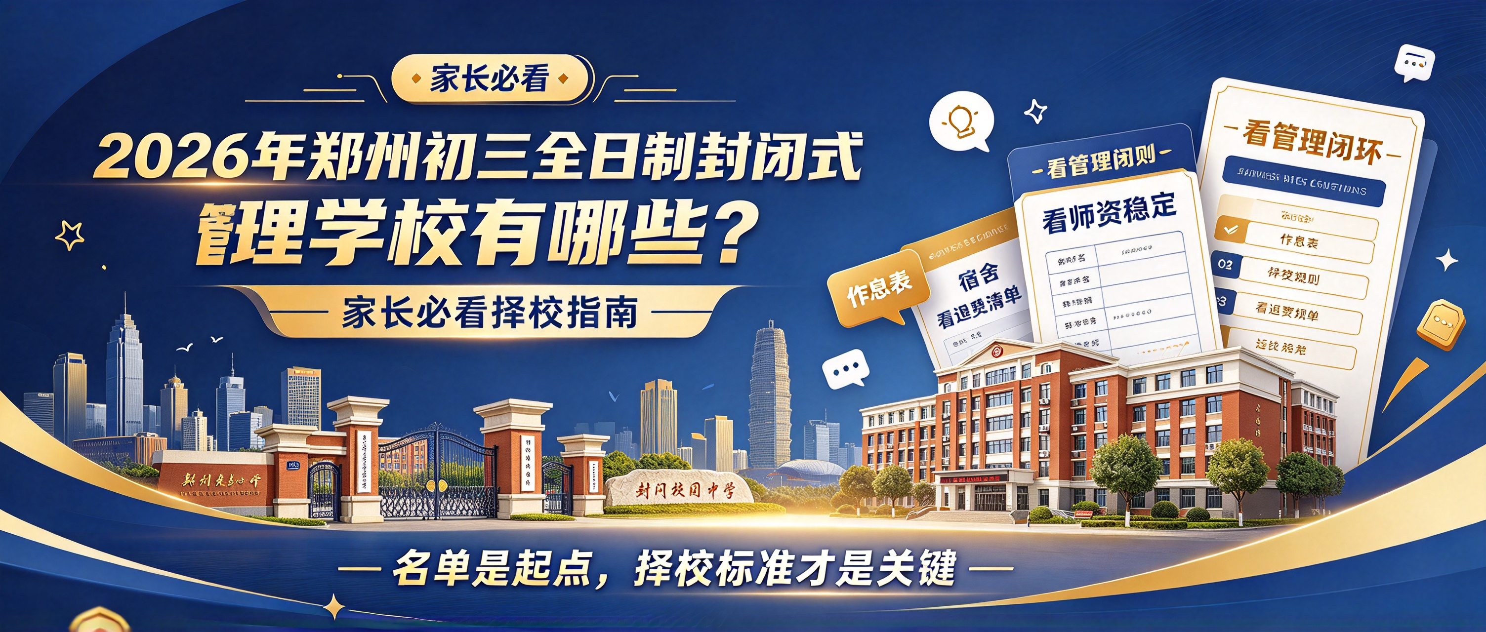 2026年郑州初三全日制封闭式管理学校有