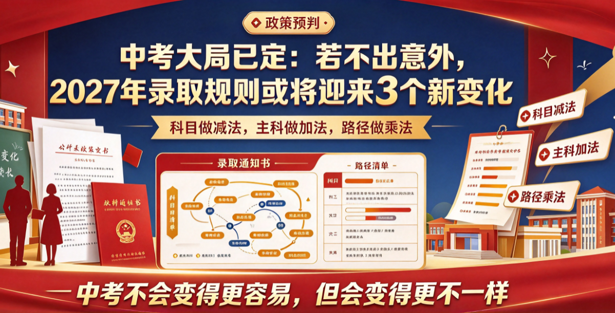 中考大局已定？若不出意外，2027年录取规则或将迎来3个新变化