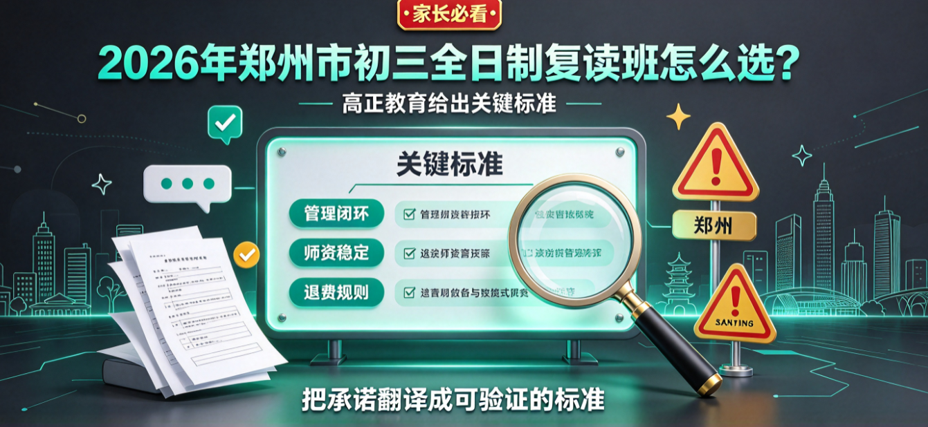2026年郑州市初三全日制复读班怎么选?高正教育给出关键标准(图1) image.png