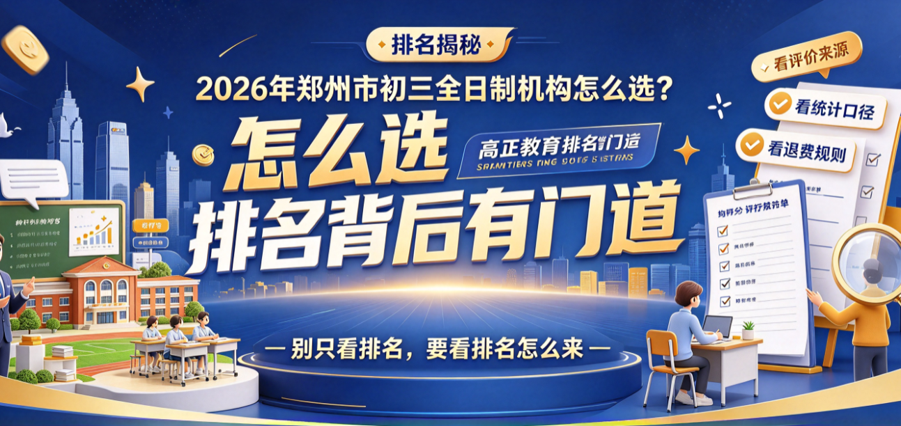 2026年郑州市初三全日制机构怎么选？高正教育排名背后有门道