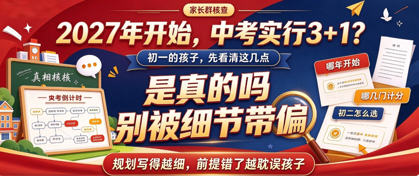 "2027年开始,中考实行3+1"?初一的孩子,先看清这几点!(图1) image.png