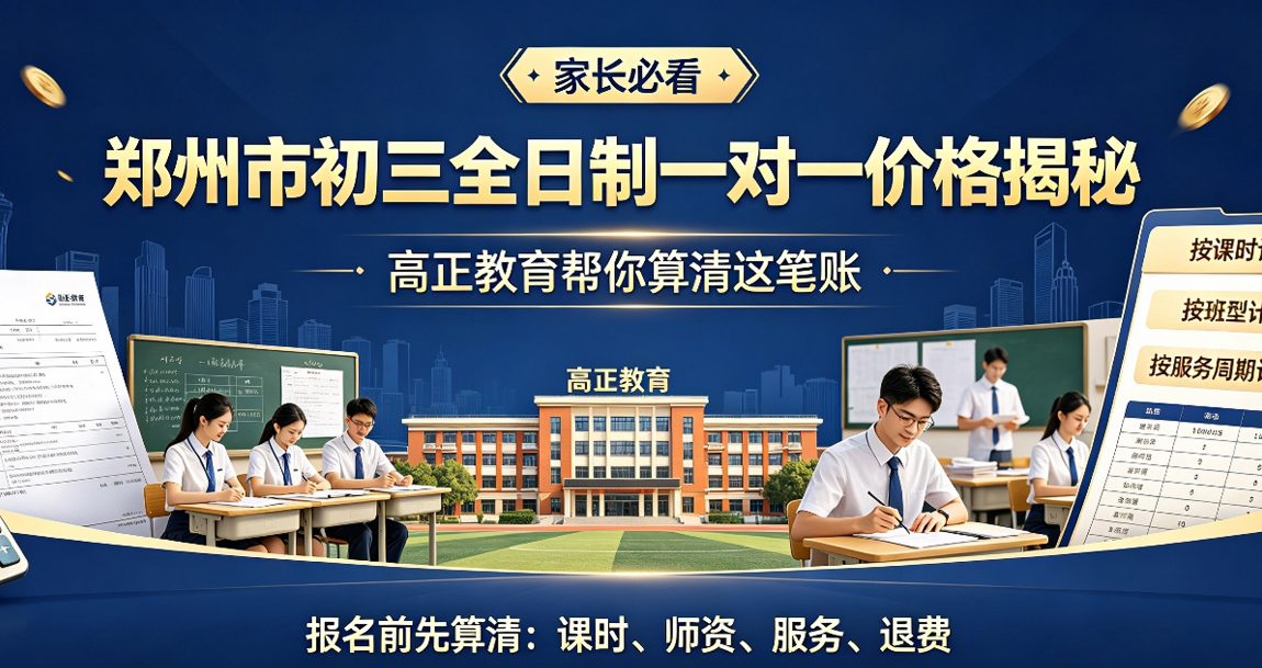 郑州市初三全日制一对一价格揭秘,高正教育帮你算清这笔账(图1) image.png