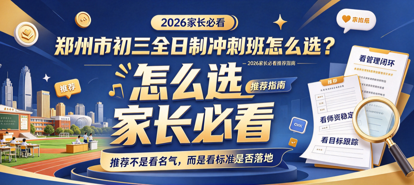 郑州市初三全日制冲刺班怎么选？2026家长必看推荐指南